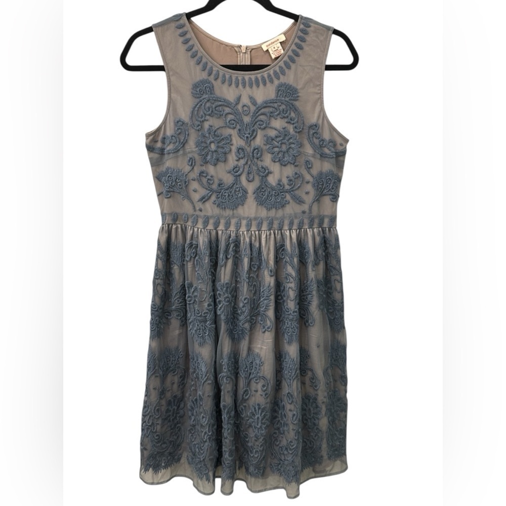 Sundance Embroidered Peri Blue Midi Dress | Sleeveless Fit & Flare Boho 4